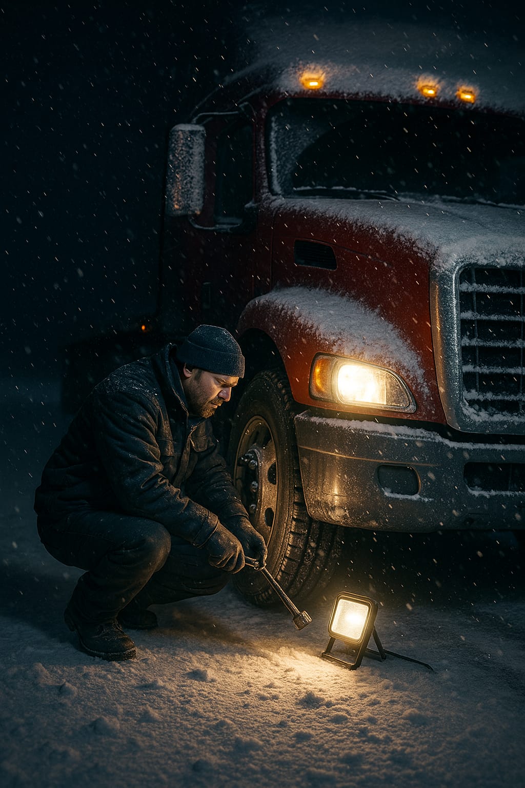 Emergency semi-truck brake repair and tire service ND-23